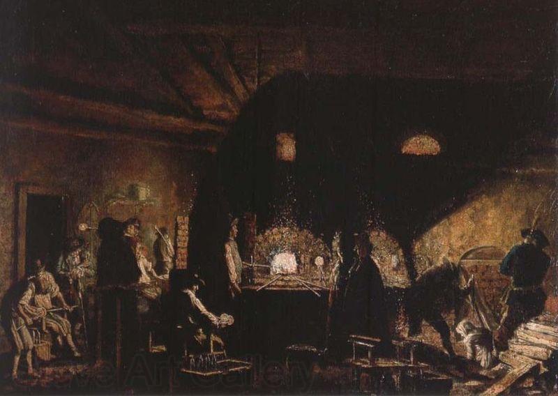 Pehr Hillestrom Interior fran Kungsholms glasbruk i Stockholm Norge oil painting art